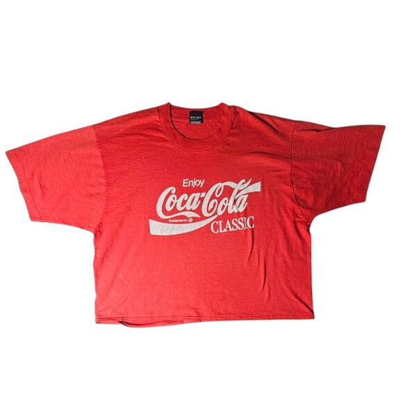 Coca Cola Tops - Vintage Coke T-shirt Crop Tee Made in the USA Size XL 50% Cotton 50% Polyester